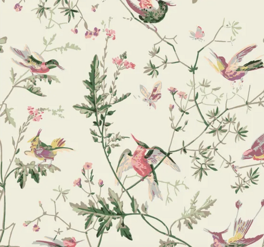 Lee Jofa | Fabric | Hummingbirds Cotton Print - Classic Multi