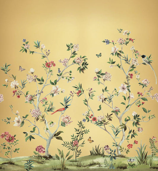 Daisy Bennett | Chinoiserie Magnolia Metallic Mural