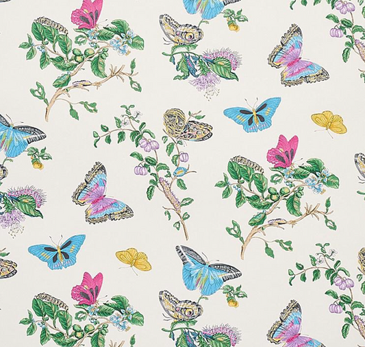 Schumacher | Wallpaper | Baudin Butterfly | Turquoise