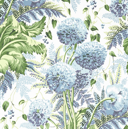 Thibaut | Wallpaper | Anna French - Devon | Dahlia | Sky on White